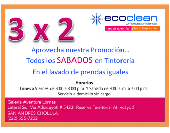 Ecoclean Tintorería - Lomas de Angelópolis - Puebla